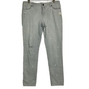 LOFT Women's Relaxed Skinny Railroad Striped Jeans Size 27/4, NWT